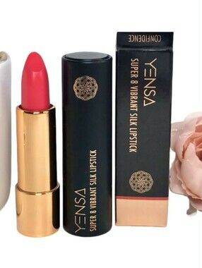 YENSA Beauty Super 8 Vibrant Silk Lipstick in CONFIDENCE Warm Coral 3.5g *BNIB